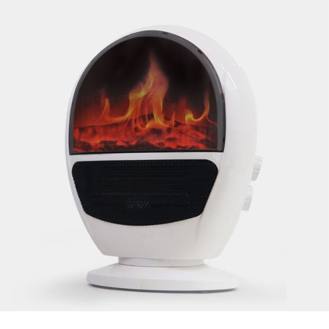 Portable Mini Electric Fan Heater with Simulated Flame